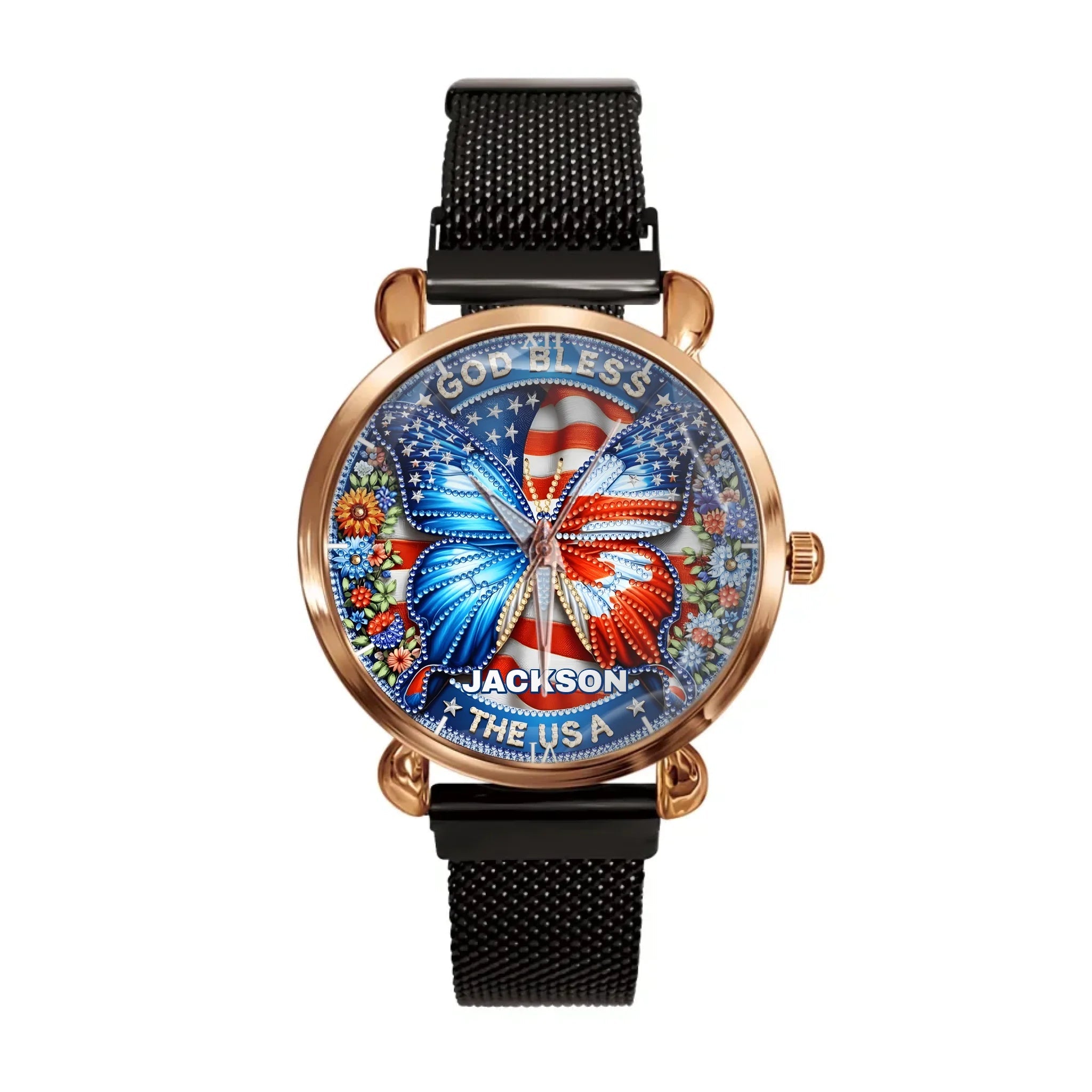 Patriotic Butterfly - Personalized Watch - OLESA