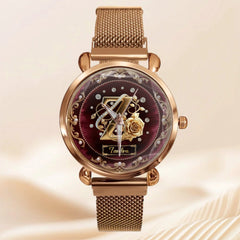 Pearl & Rose Monogram Customized Watch - Personalized Initial And Name - Elegant gift - OLESA