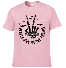 "People Give Me The Creeps" Customized Clothing - Personalized Name - Halloween Shirt - OLESA