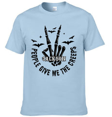 "People Give Me The Creeps" Customized Clothing - Personalized Name - Halloween Shirt - OLESA