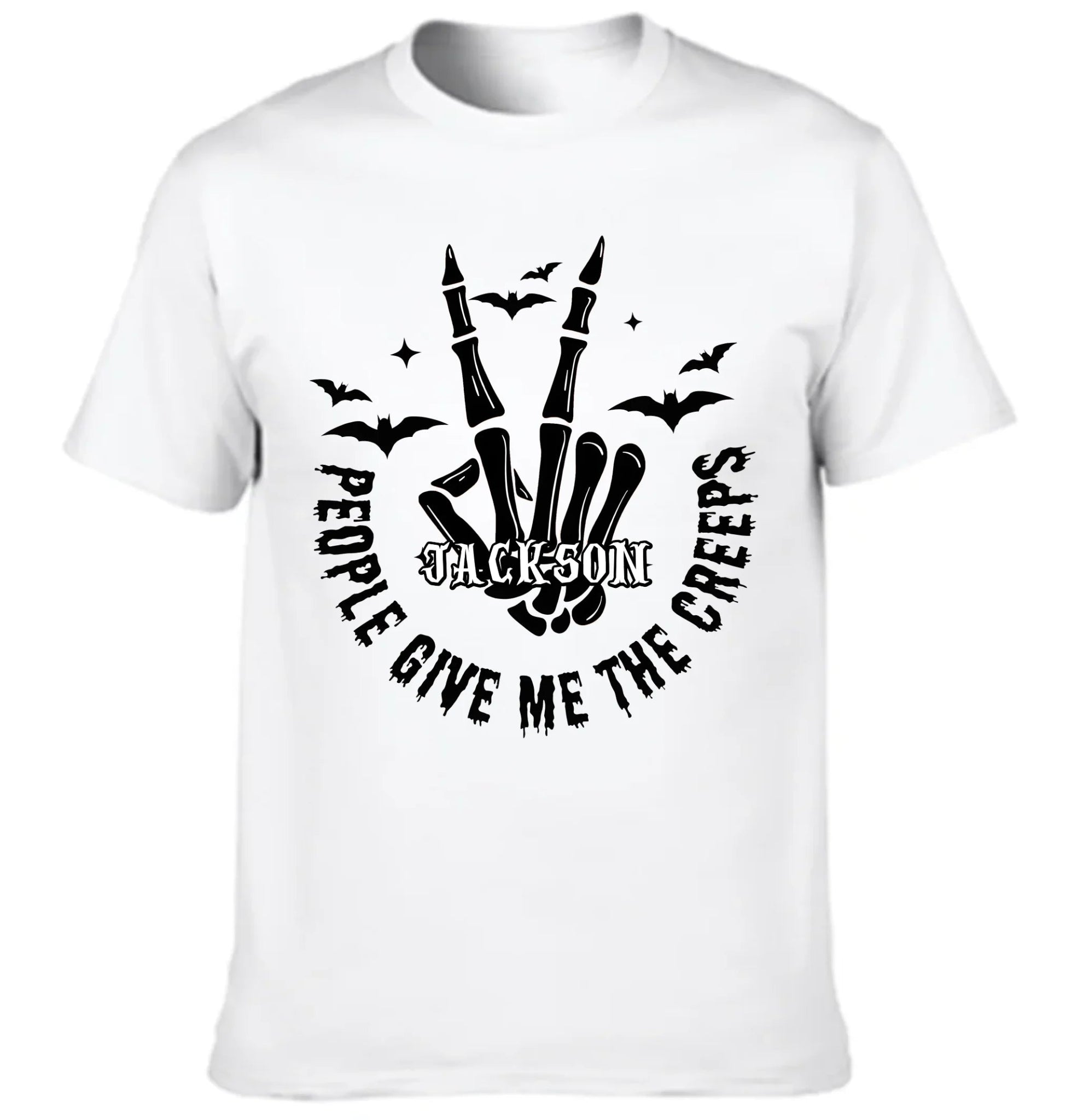 "People Give Me The Creeps" Customized Clothing - Personalized Name - Halloween Shirt - OLESA