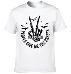 "People Give Me The Creeps" Customized Clothing - Personalized Name - Halloween Shirt - OLESA