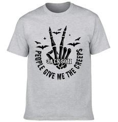 "People Give Me The Creeps" Customized Clothing - Personalized Name - Halloween Shirt - OLESA