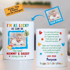 Personalized Baby First Christmas Photo Mug - OLESA