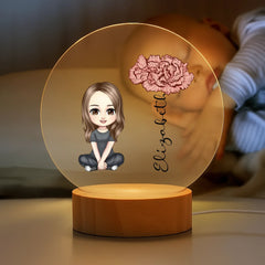 Personalized Birthday Flower Night Light with Name – Gift for Baby Girl, Girl, Birthday - OLESA