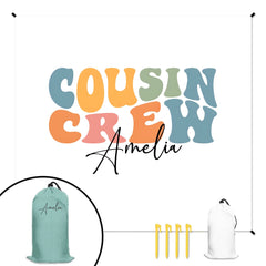 Personalized Cousin Crew Beach Mat - Multi - Color Family Gift for Pool & Beach - OLESA