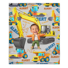 Personalized Custom Blankets Boy And Excavator Truck Car Blanket - OLESA