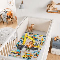 Personalized Custom Blankets Boy And Excavator Truck Car Blanket - OLESA