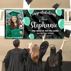 Personalized Custom Light Dot Balloon Graduation Banner, Graduation Decorations - OLESA
