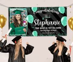 Personalized Custom Light Dot Balloon Graduation Banner, Graduation Decorations - OLESA