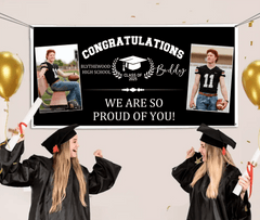 Personalized Custom Photo Banners - Congratulations to the Class of 2025 Decorative Gifts for Graduates Gifts for Graduating Families - OLESA