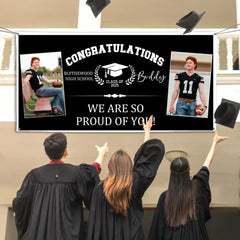 Personalized Custom Photo Banners - Congratulations to the Class of 2025 Decorative Gifts for Graduates Gifts for Graduating Families - OLESA