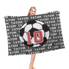 Personalized Custom Soccer ball Name Blanket, Soccer Room Decor - OLESA