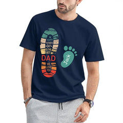Personalized Dad And Kids Footprints Names Shirt - OLESA