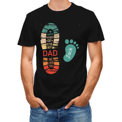 Personalized Dad And Kids Footprints Names Shirt - OLESA
