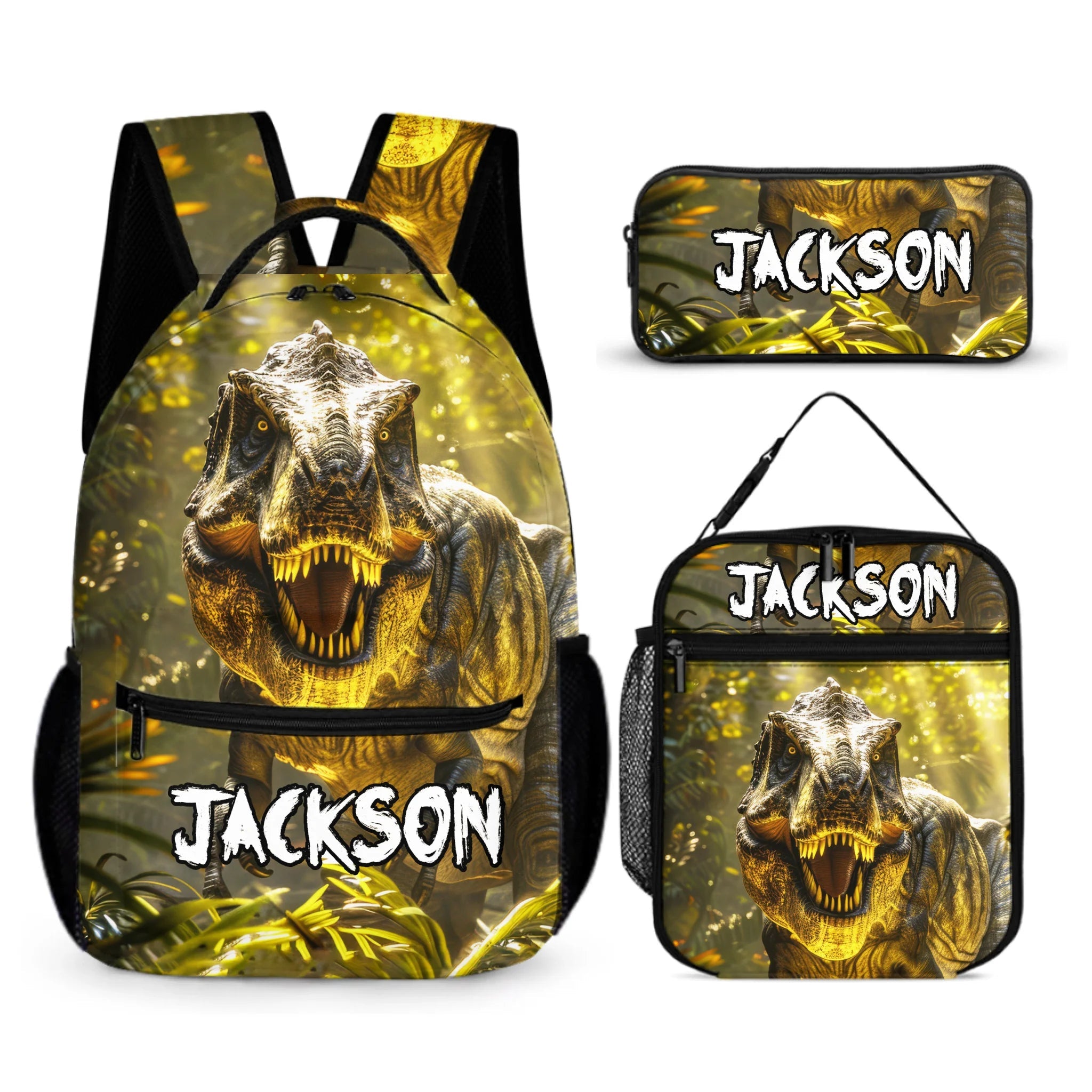 Personalized Dinosaur Children's Backpack — Personalized Name School Bag — Back - to - School Gift - OLESA