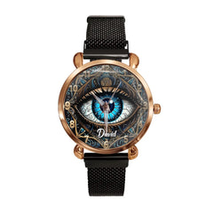 Personalized Evil Eye Watch – Custom Name Amulet Wristwatch, Meaningful Gift for Loved Ones - OLESA
