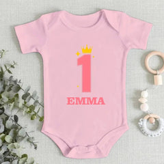 Personalized First Birthday Gift, Custom 1st Birthday Baby Onesie - OLESA