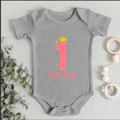 Personalized First Birthday Gift, Custom 1st Birthday Baby Onesie - OLESA