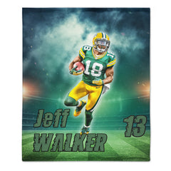 Personalized Football Blanket With Picture Custom Logo Team Blanket Gift For Teen Boy Custom Football Throw For Son Football Coach Gift - OLESA