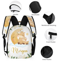 Personalized Giraffe Student Backpack for Girls Boys - Customized Student Backpack with Name - OLESA