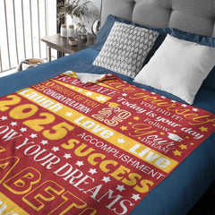 Personalized Graduation Blanket, Custom Year Name School - Follow Your Dream - OLESA