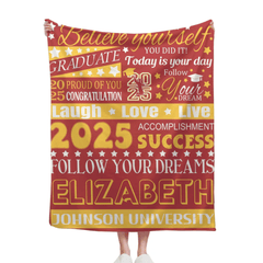 Personalized Graduation Blanket, Custom Year Name School - Follow Your Dream - OLESA