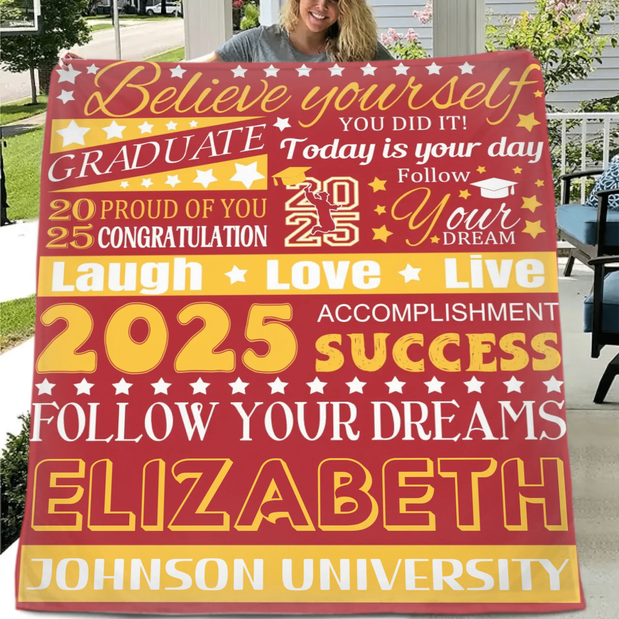 Personalized Graduation Blanket, Custom Year Name School - Follow Your Dream - OLESA