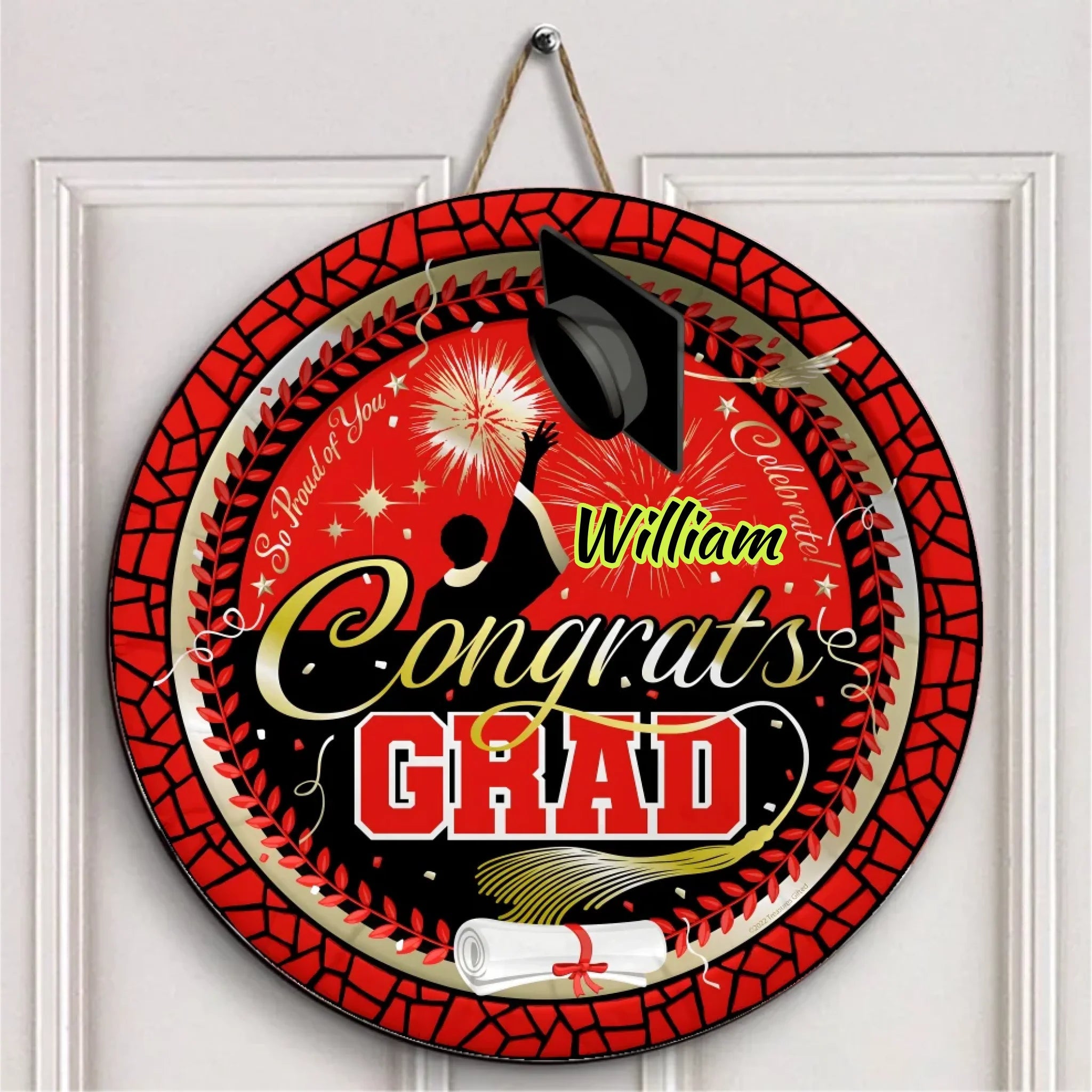 Personalized Graduation Door Sign - Custom Congrats Grad Name Plaque, Perfect Graduation Gift & Party Decor - OLESA