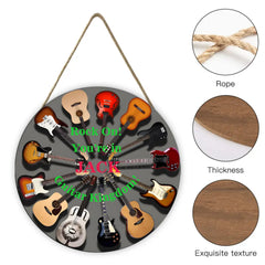 Personalized Guitar Wall Sign - Custom Name Wooden Plaque for Music Lovers - OLESA