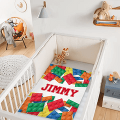 Personalized LEGO Blocks Gaming Blanket for Boys Girls Game Chair Room Decor for Game Lover - OLESA