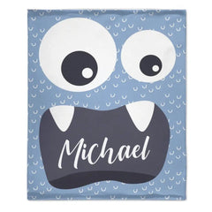 Personalized Little Monster Blanket for Kids, Custom Name Throw for Boys and Girls, Cute and Cuddly Creature - OLESA