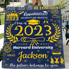 Personalized Medal Congratulations Graduation Blanket - OLESA