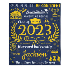 Personalized Medal Congratulations Graduation Blanket - OLESA