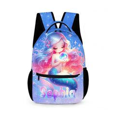 🧜‍♀️ Personalized Mermaid Backpack Set for Girls，Kids/Toddlers Bookbag for Kindergarten & Elementary - OLESA
