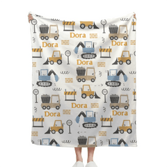 Personalized Name Baby Blanket, Customized Boy Car Blanket, Baby Gift - OLESA