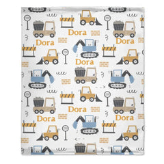 Personalized Name Baby Blanket, Customized Boy Car Blanket, Baby Gift - OLESA