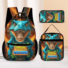 Personalized Name Custom Face Custom Dinosaur Shell Backpack - Opening Season Gift for Kids - OLESA