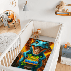 Personalized Name Custom Face Custom Dinosaur Shell Blanket - OLESA