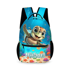 Personalized Name Customized Ocean Turtle Backpack - School Season Gift for Kids - OLESA