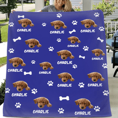 Personalized Name Picture Custom Pet Memorial Blanket - Personalized Custom Pet Photo Names - Gifts for Dog Lovers - OLESA