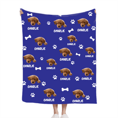 Personalized Name Picture Custom Pet Memorial Blanket - Personalized Custom Pet Photo Names - Gifts for Dog Lovers - OLESA