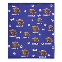 Personalized Name Picture Custom Pet Memorial Blanket - Personalized Custom Pet Photo Names - Gifts for Dog Lovers - OLESA
