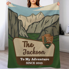 Personalized National Parks Blanket - Personalized Park And Name - Adventure Couple Anniversary Gift, Nature Lover Gift - OLESA