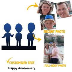 Personalized Photo - Crafted Clay Figurine - A Unique Gift - Customize 3 people - OLESA