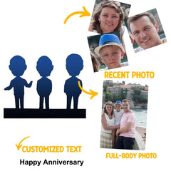 Personalized Photo - Crafted Clay Figurine - A Unique Gift - Customize 3 people - OLESA