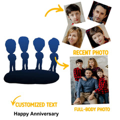 Personalized Photo - Crafted Clay Figurine - A Unique Gift - Customize 4 people - OLESA