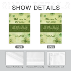 Personalized St. Patrick's Day Irish Shamrock 4 - Leaf Garden Flag with Text St. Patrick's Day Gifts for the Family - OLESA