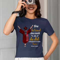 Personalized T-shirt Graduation Girl - She Did It - OLESA