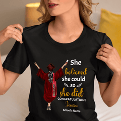 Personalized T-shirt Graduation Girl - She Did It - OLESA